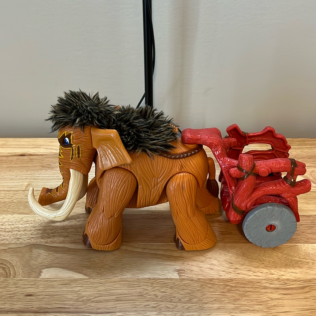 Vintage Mattel Imaginext Wooly Mammoth with Cart 2005, image size:1024x1024
